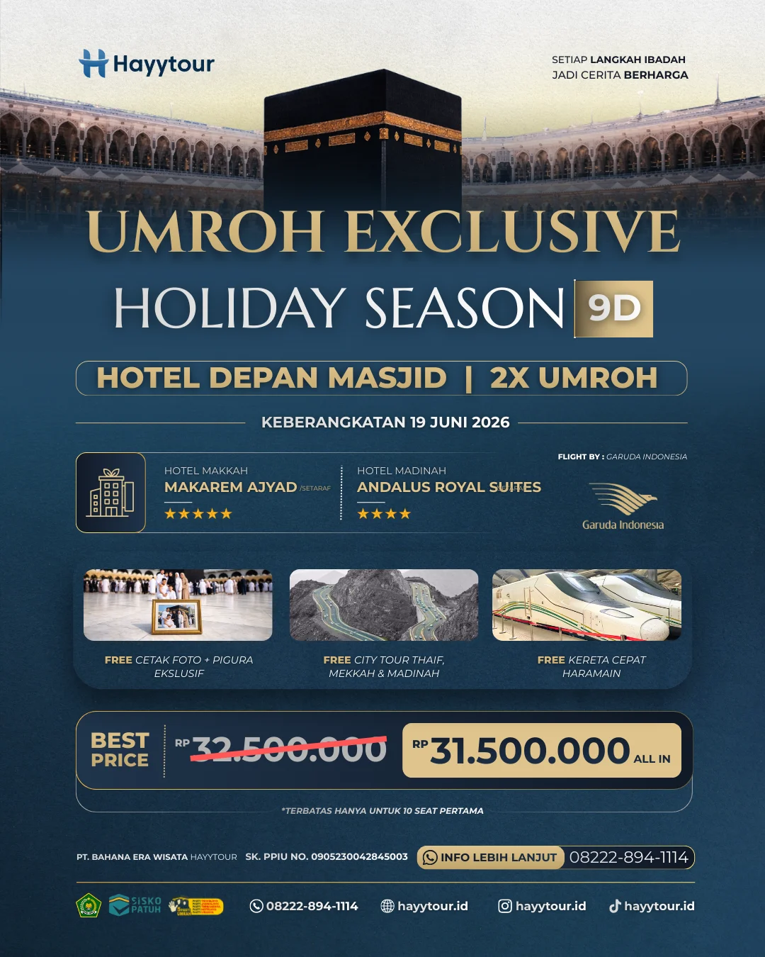 UMROH VIP HOLIDAY SEASON 9D